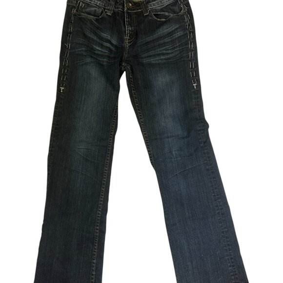 Cowgirl Tuff Bronc Dark Wash Y2K Midrise 32x33 Boot Cut Western Jean 32x33 - Picture 3 of 15